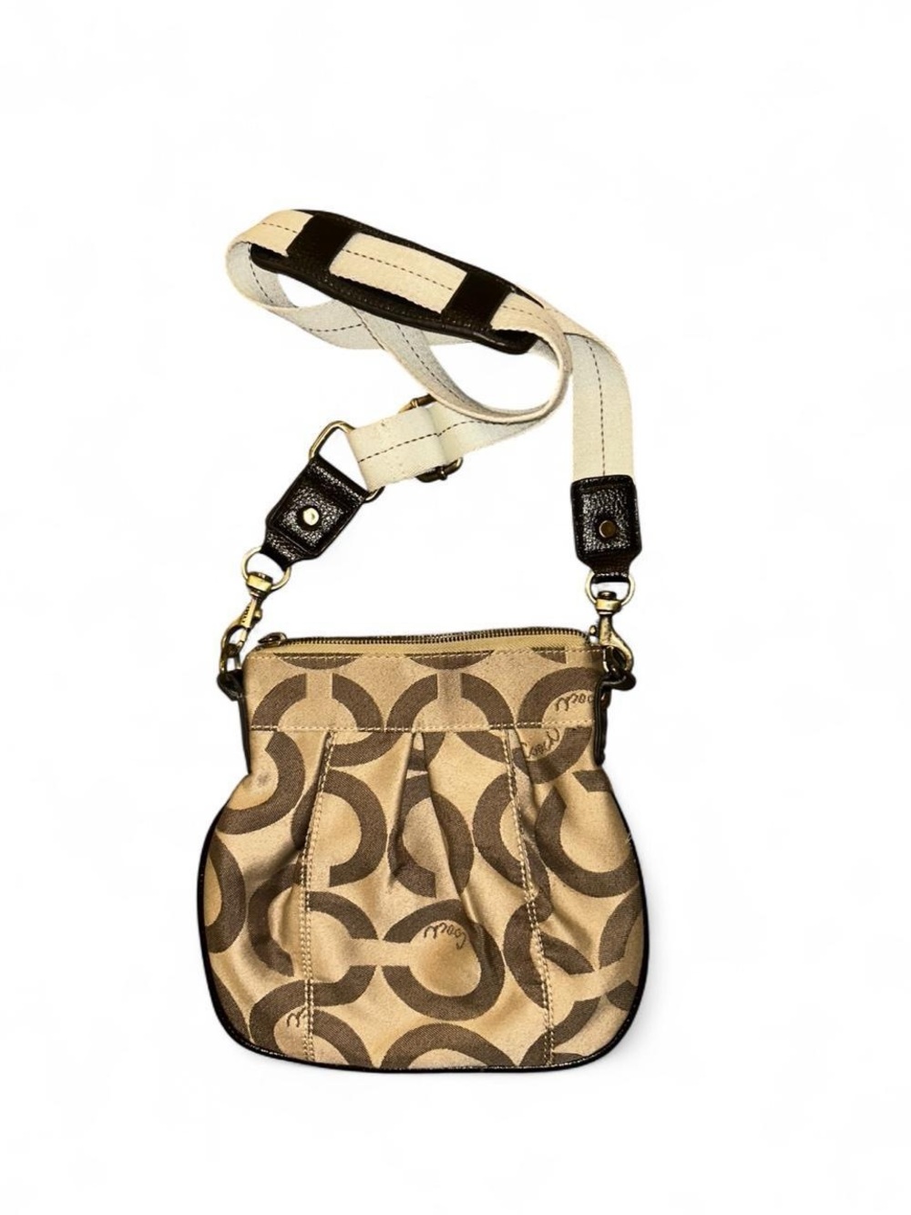 Vintage Coach Parker Signature Canvas Swingpack Crossbody Bag